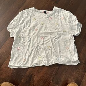 Custom made stitched heart cropped shirt